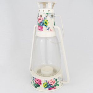 White Ceramic Floral Tealight Candle Hanging Lantern Spring Poppytalk Camping